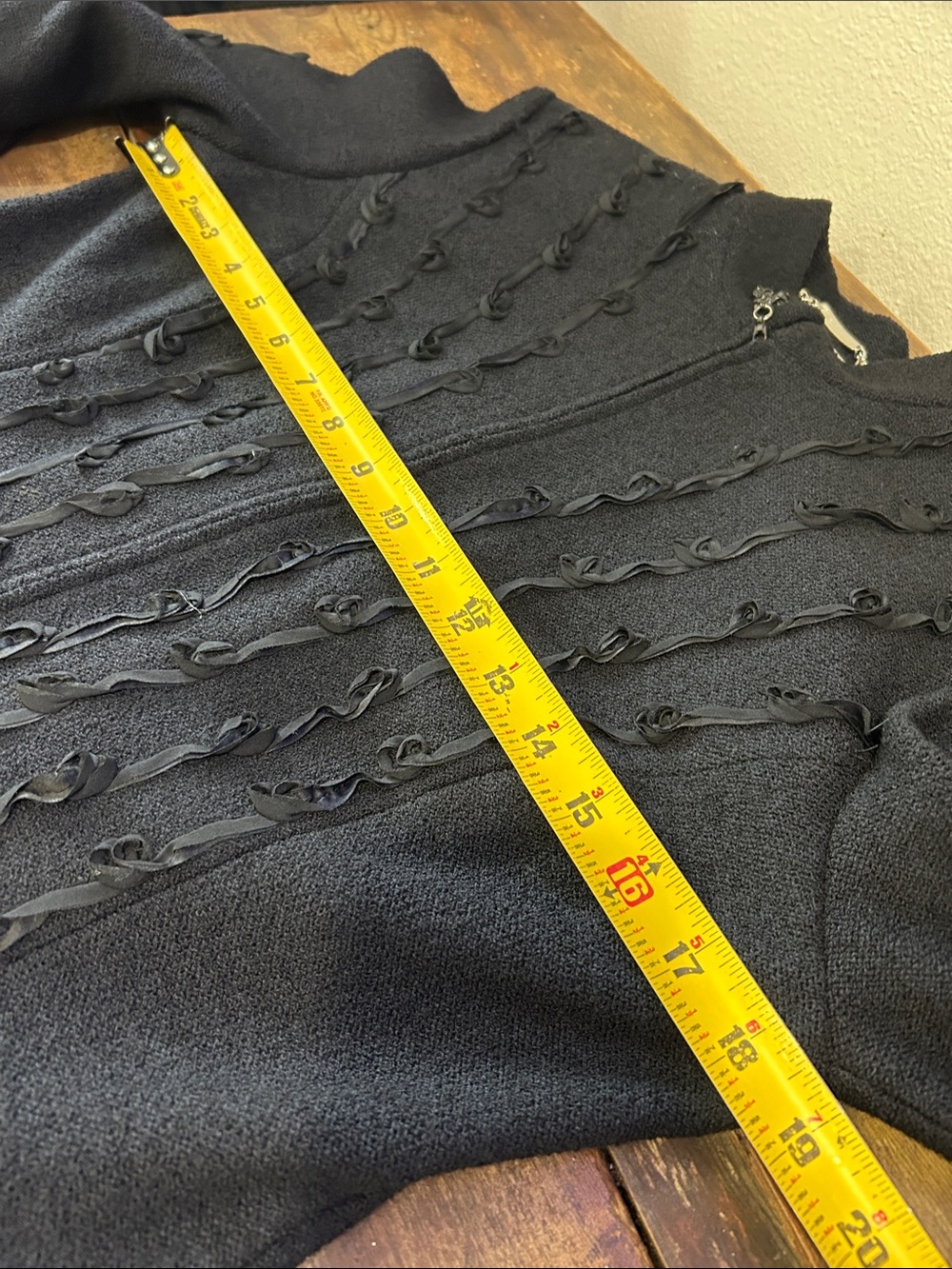 St. John Couture lace up ribbon fashion fit jacket black Size 10 - Picture 10 of 12